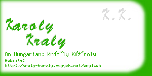 karoly kraly business card